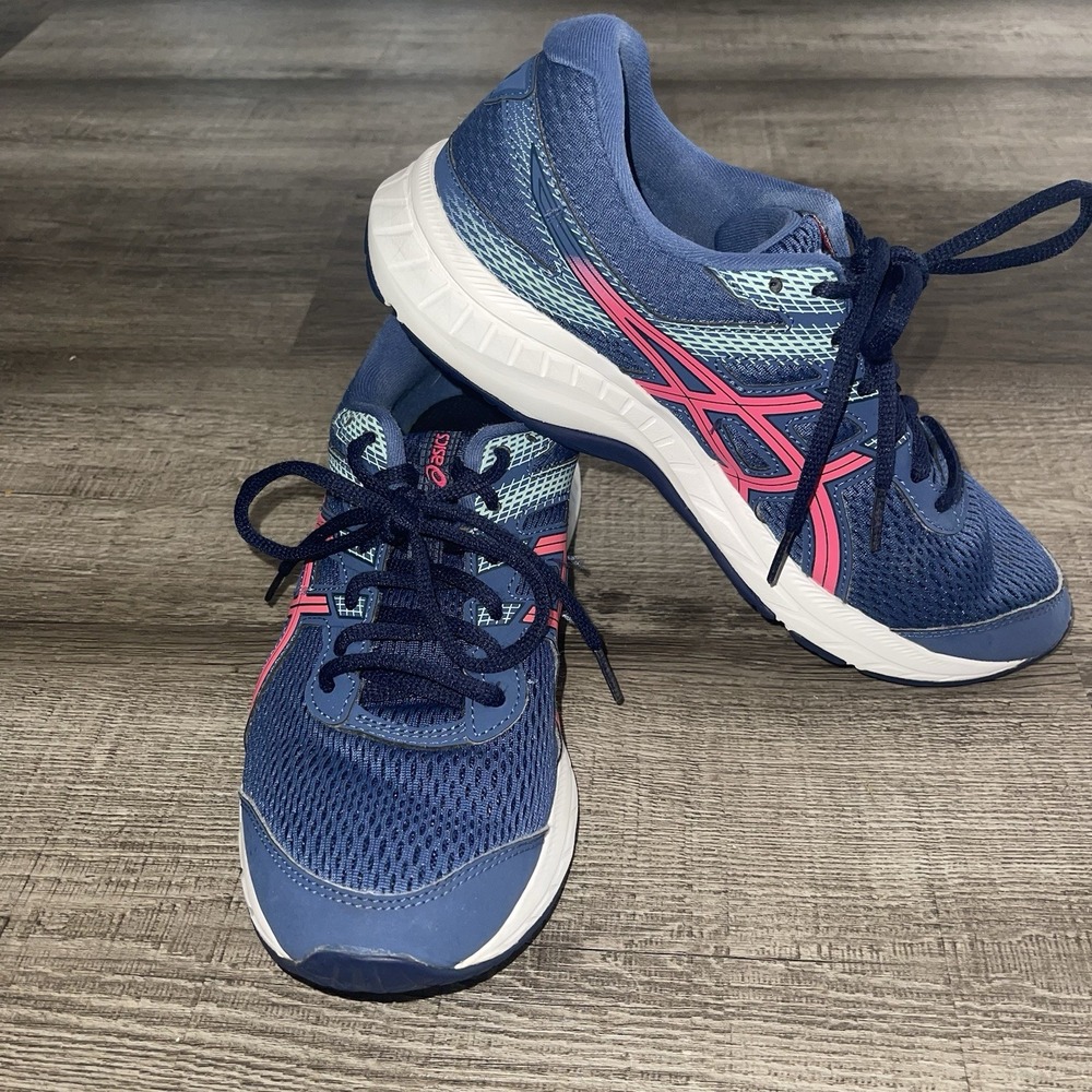 ASICS Women's GEL-CONTEND 6 1012A570 Grand Shark/Pink Glo Running Shoes Size 7